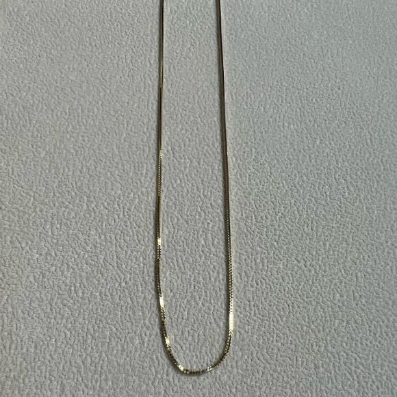 14k Solid Gold Box chain | 0.6 mm thick | 22” long Real Gold chain | Gift | - Picture 5 of 6